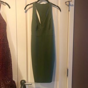 Dark Green Racerback Cocktail Dress